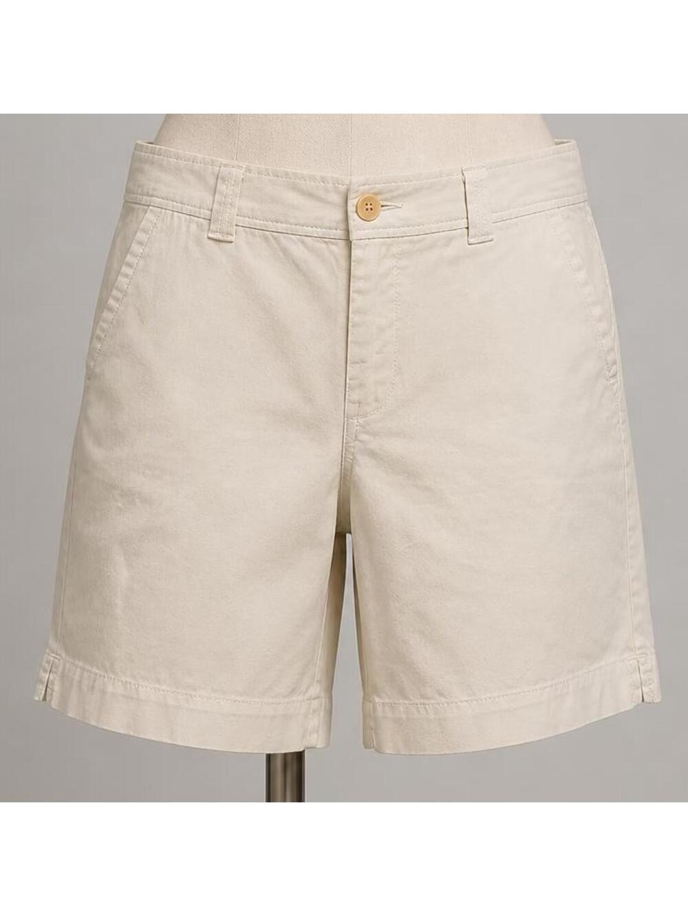 Lilly Pulitzer Women's Callahan Cream Cotton Stretch Chino Shorts Size 10